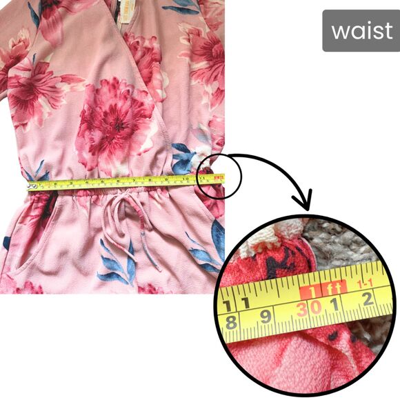 LET THEM EAT CAKE “Adrienne” Pink Floral Jumpsuit Romper - Women’s Small - Picture 15 of 16